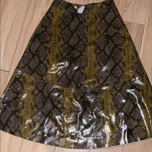 Zara Leather Look Python Skirt